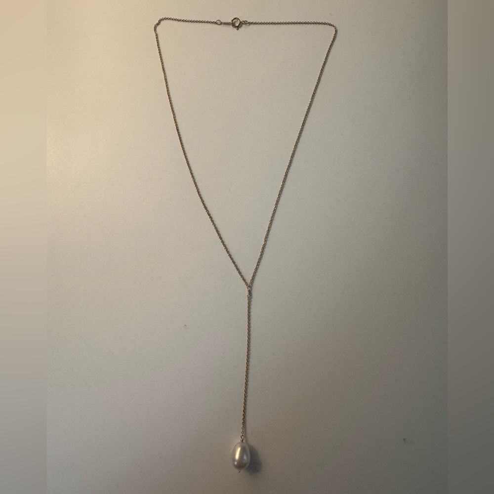 Pearl Drop Gold Necklace
